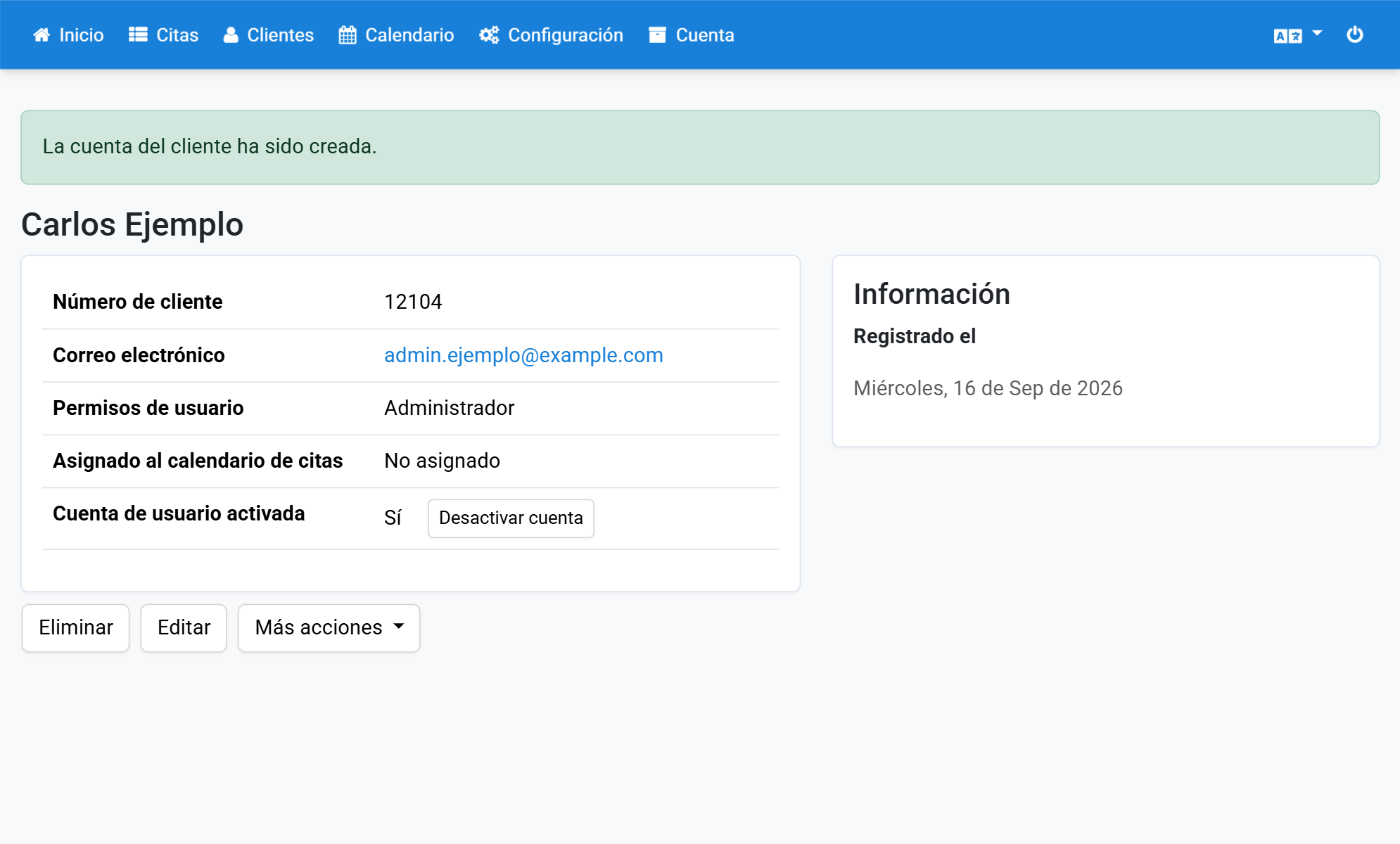 Recibirá un mensaje de confirmación cuando los datos se hayan guardado