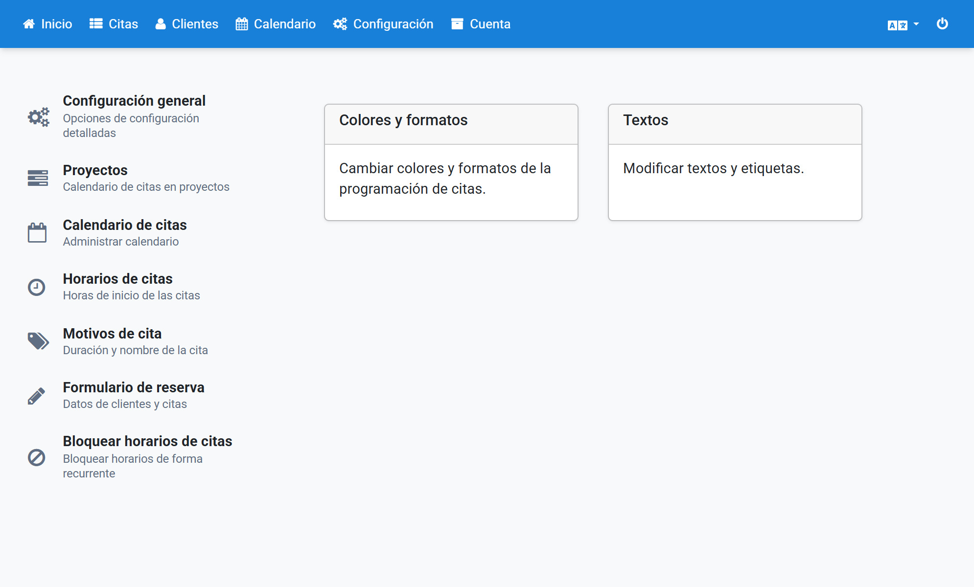 Haga clic en la subnavegación en Configuración general