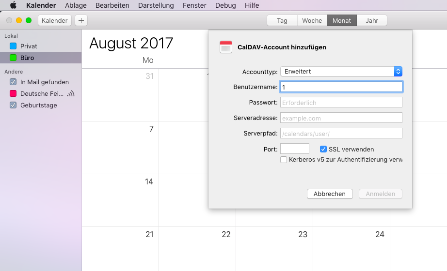 Pegue el nombre de usuario en el Calendario de Apple
