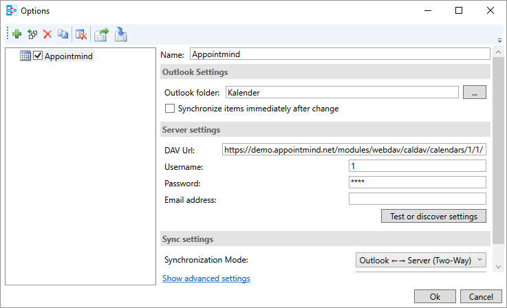 Compruebe en Outlook si la configuración funciona