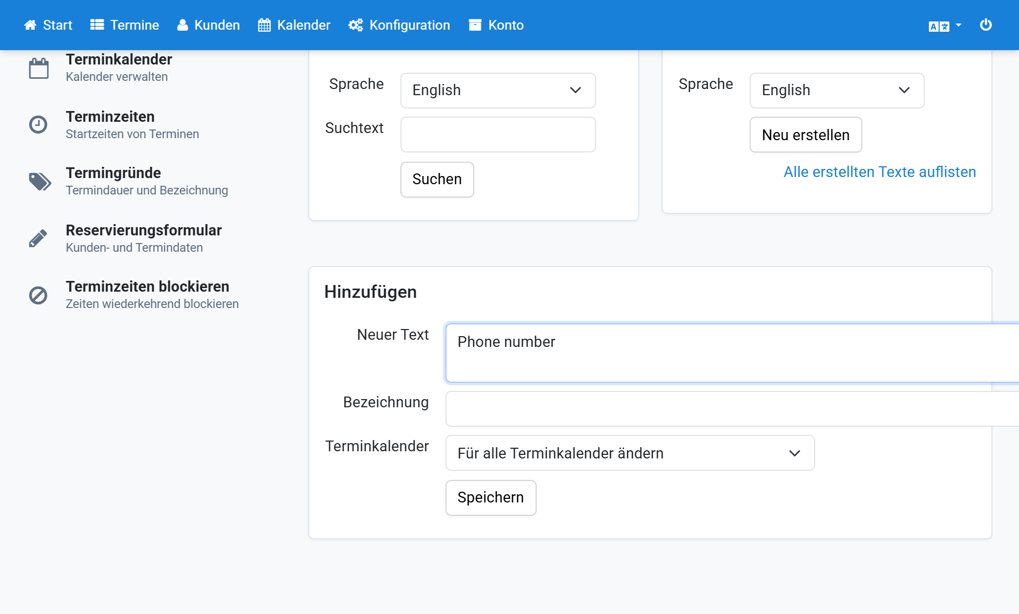 Introduzca la traducción en Nuevo texto