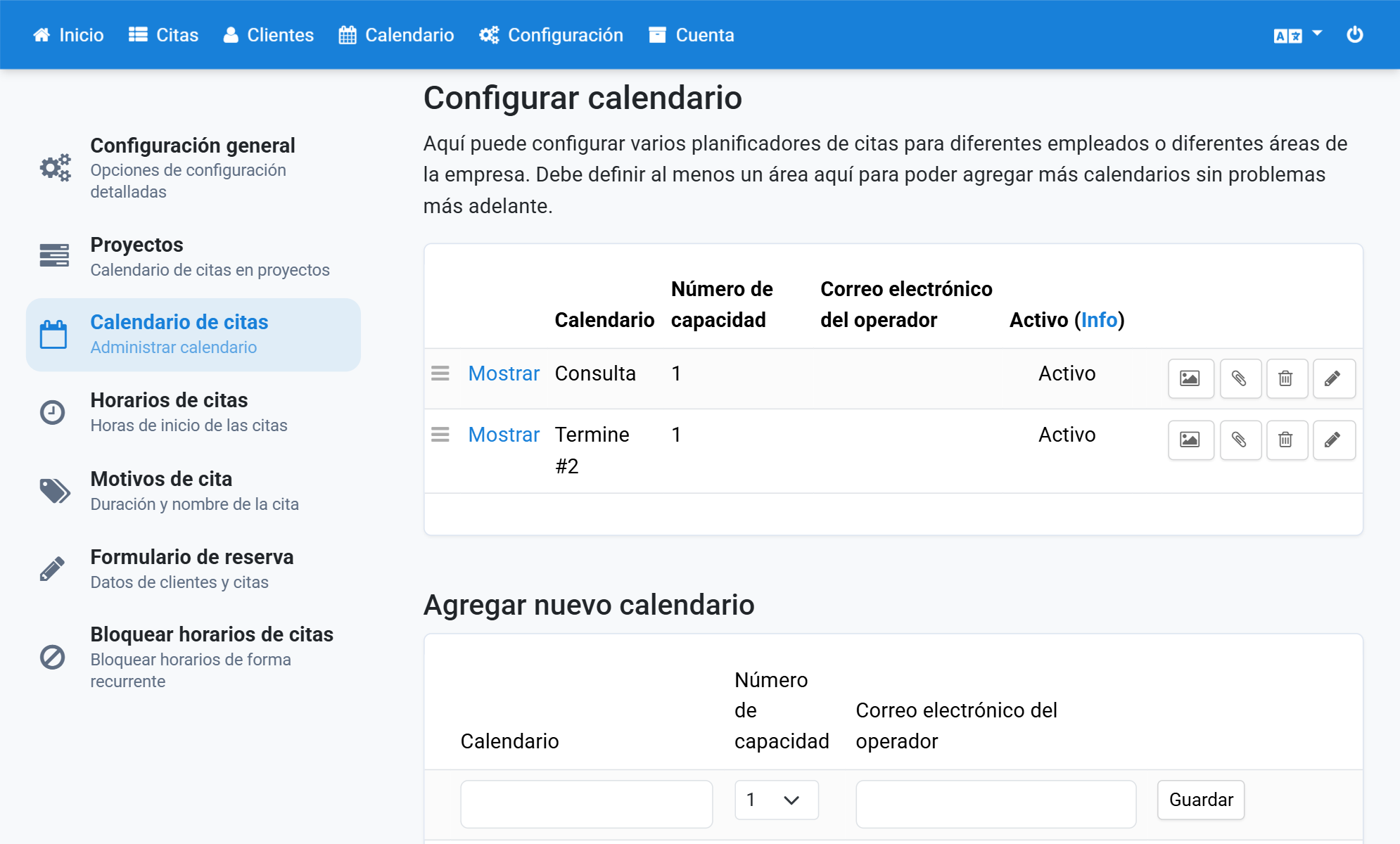 El calendario aparece en la lista con el nuevo nombre