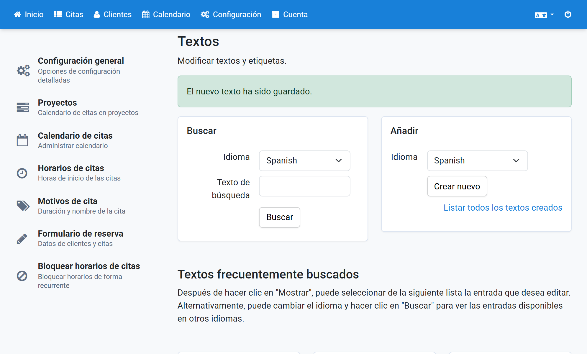 Aparece un mensaje de confirmación