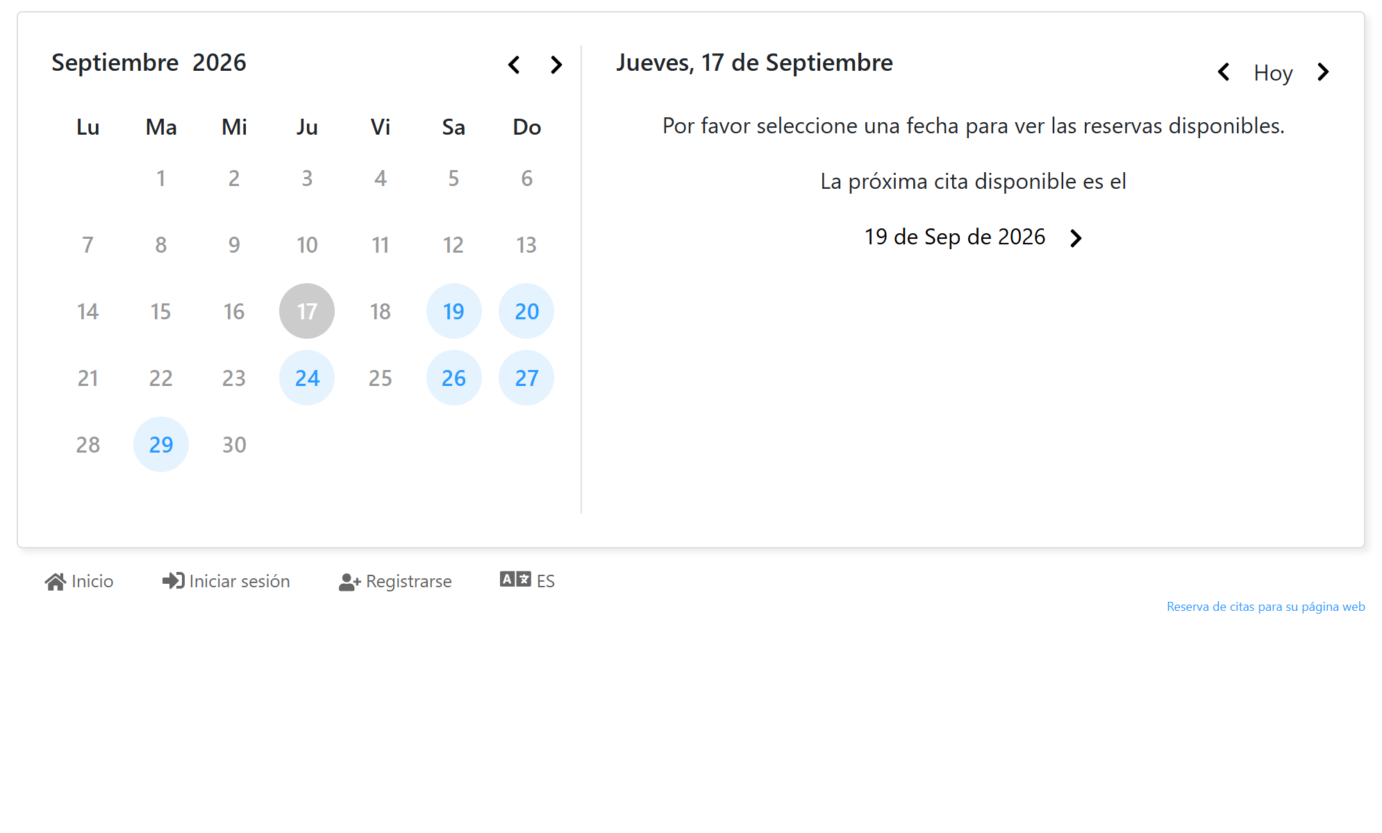 Actualice la vista de reservas para comprobar el texto modificado