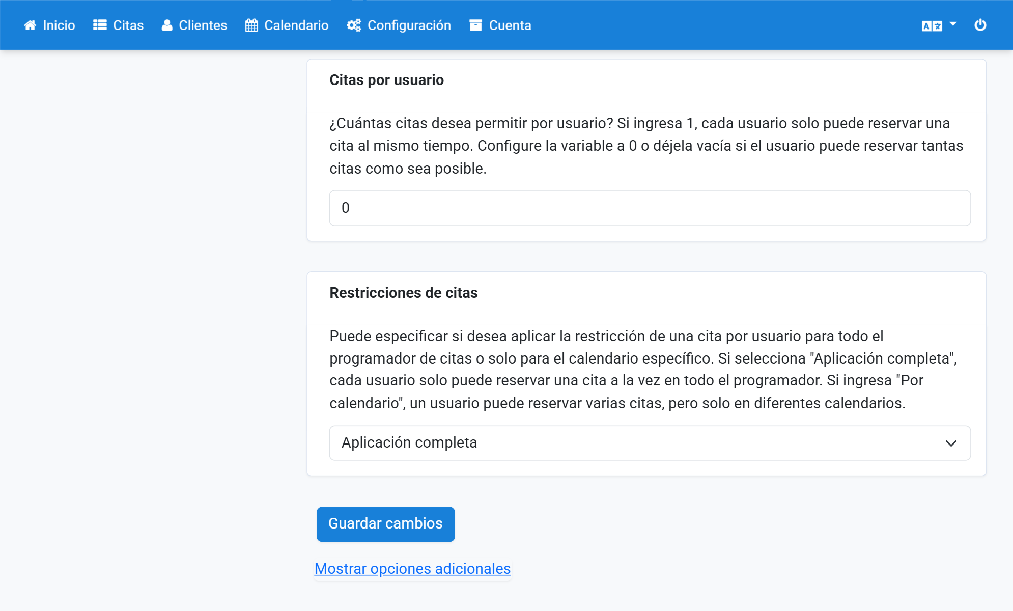 Haga clic en Guardar cambios