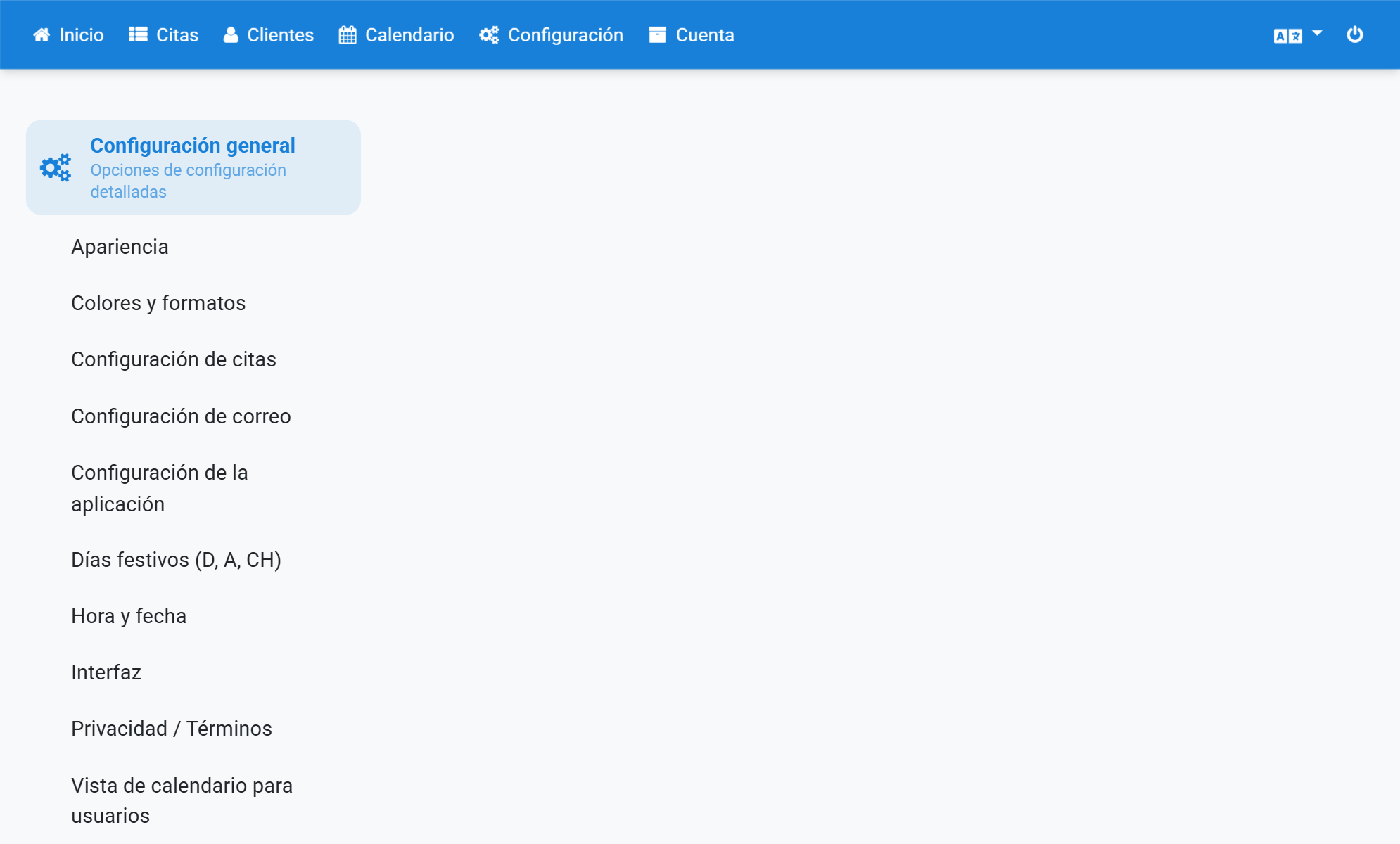 Haga clic en el enlace Configuración de correo