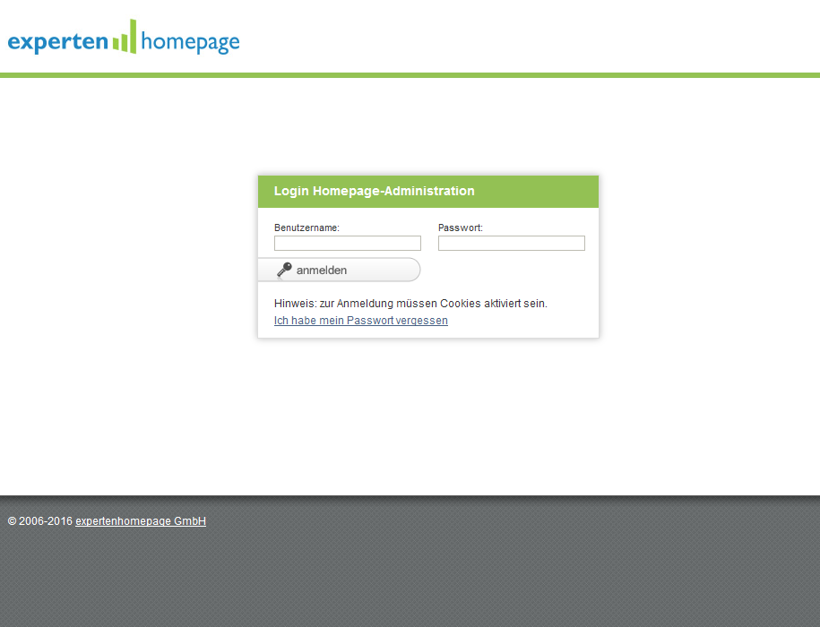 Inicie sesión en expertenhomepage