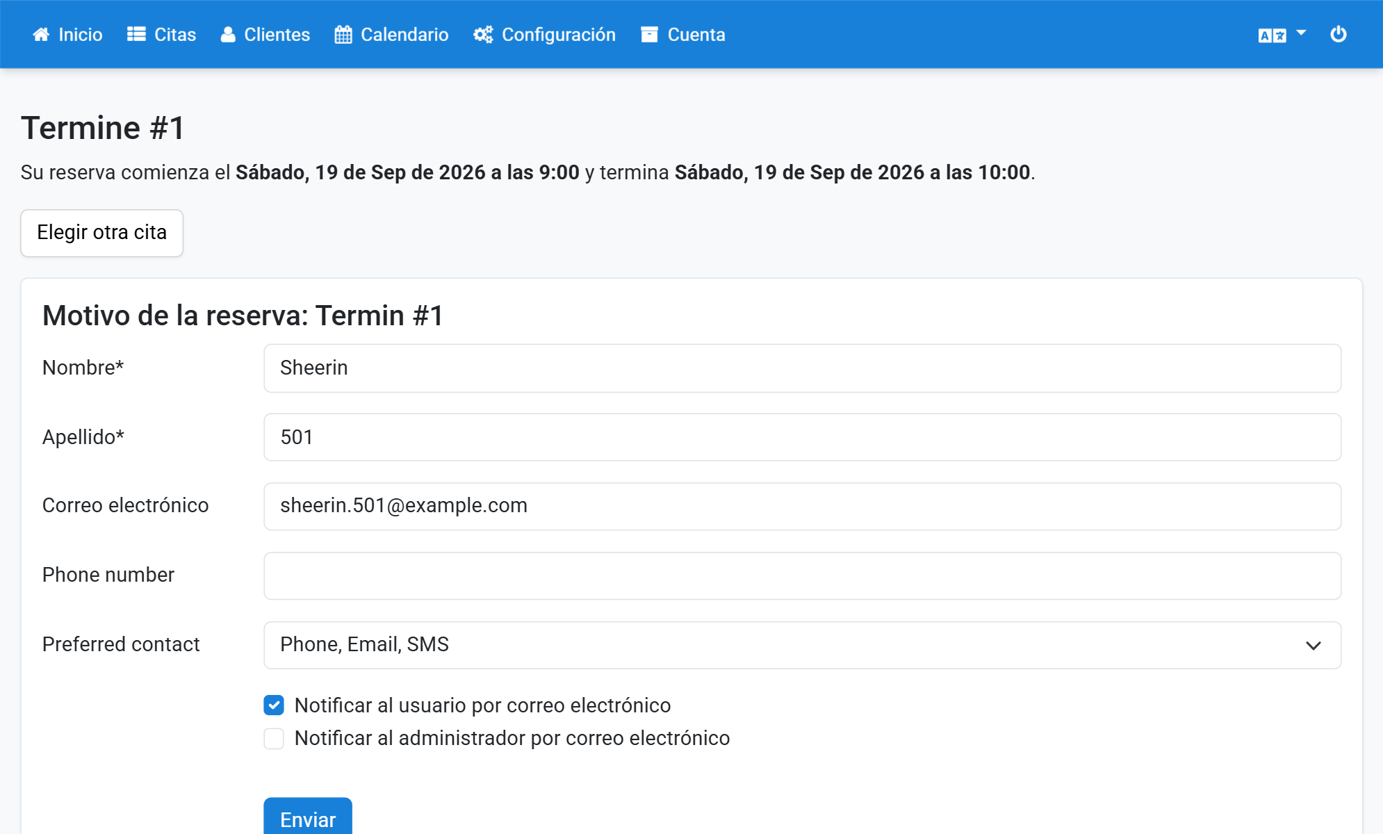 Compruebe los datos del cliente