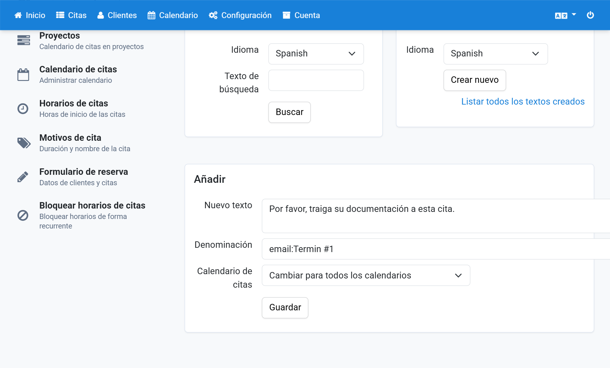 Haga clic en Guardar y repita para los demás motivos