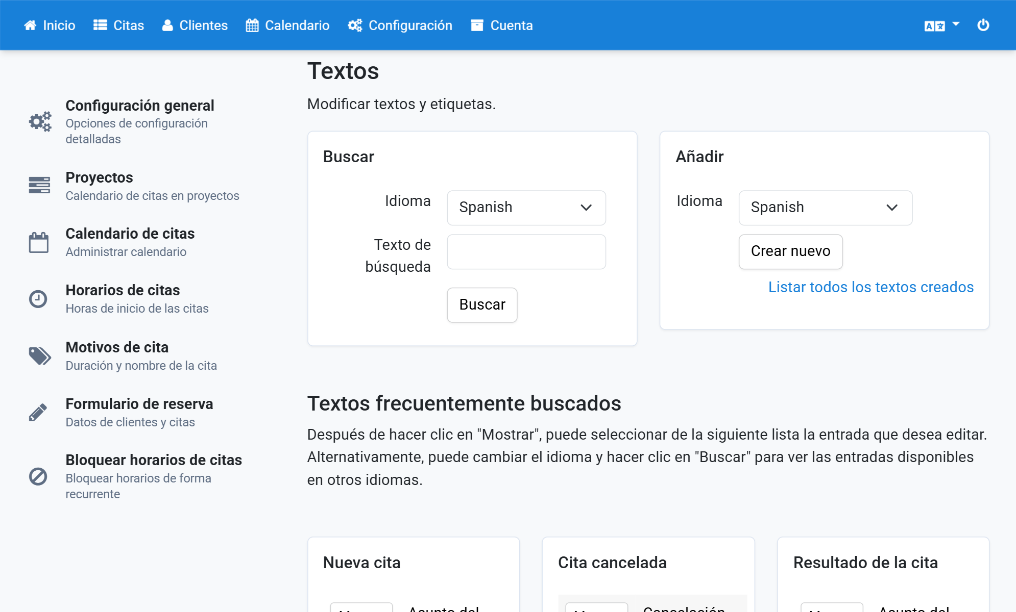 Seleccione Spanish y haga clic en Crear nuevo